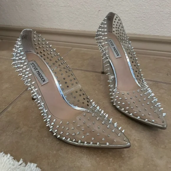 Steve Madden Silver Studded Heels - Picture 6 of 6